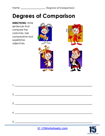 Costume Comparisons Worksheet