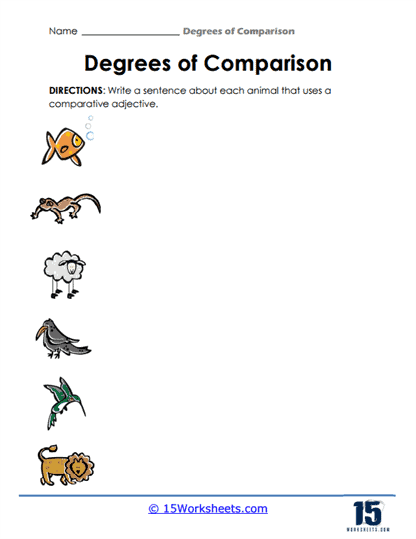 Animal Comparisons Worksheet
