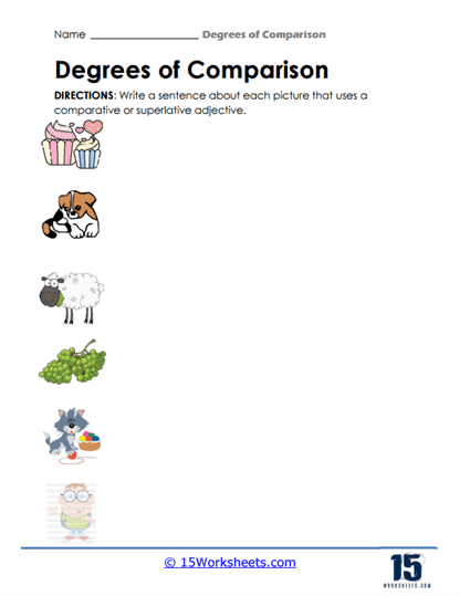 Sweet Comparisons Worksheet