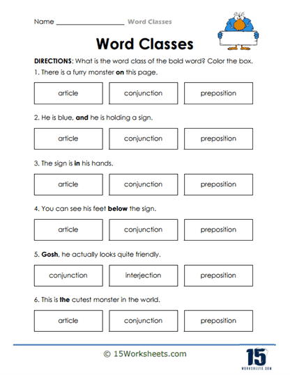 Choice Boxes Worksheet