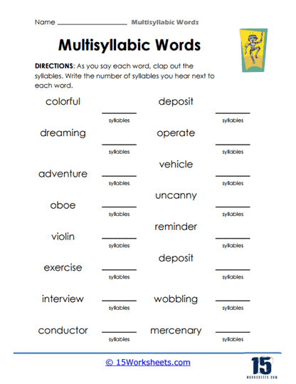 Syllable Builder Worksheet