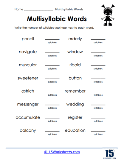 Word Beats Worksheet
