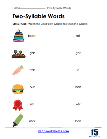 Syllable Partners Worksheet