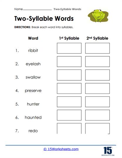 Ribbit Reading Worksheet