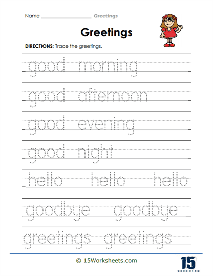 Tracing Talk Worksheet