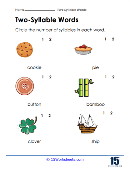 Syllable Counts Worksheet