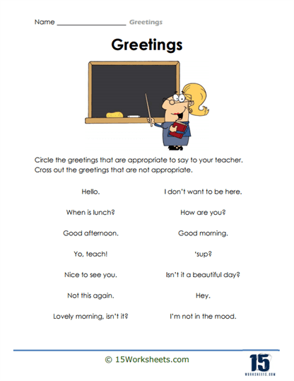Polite Phrases Worksheet