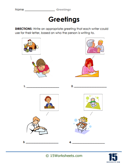 Letter Greetings Worksheet