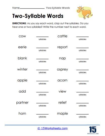 Clap Counts Worksheet