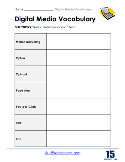 Marketing Matrix Worksheet