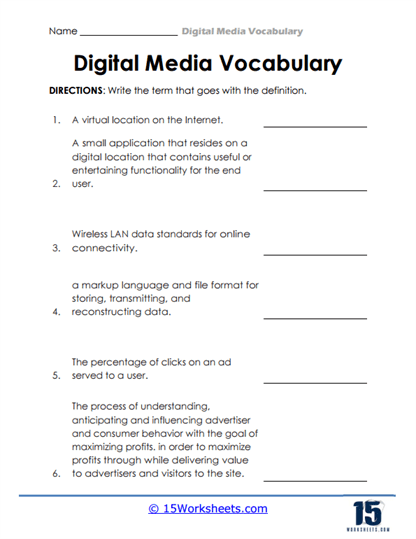 Virtual Vision Worksheet