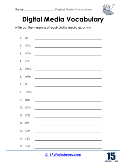 Acronym Arcade Worksheet