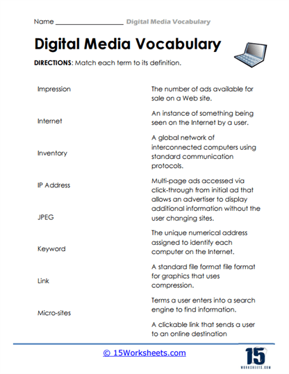 Internet Insights Worksheet