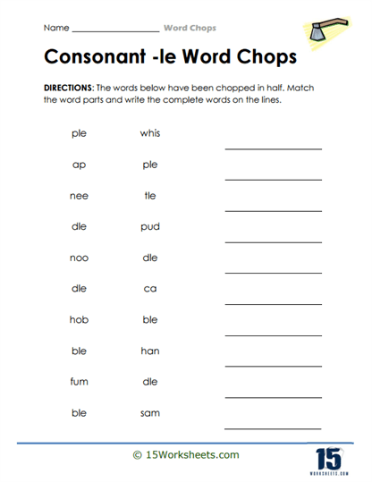 Little Endings Worksheet