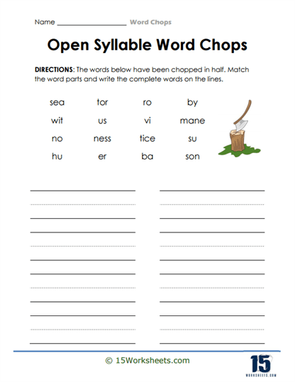 Open Sounds Worksheet