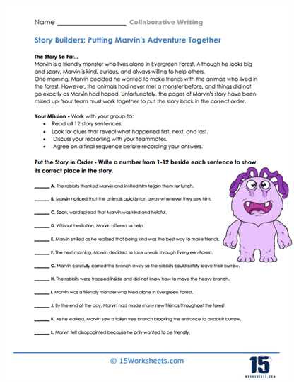 Collaborative Writing Worksheets