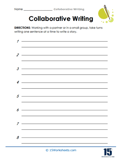 Round-Robin Story Writing Worksheet