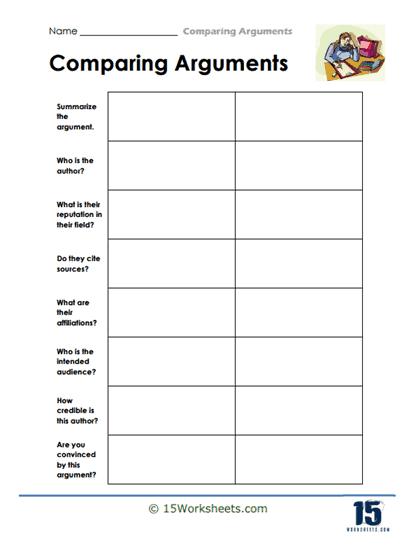 Claim Comparator Worksheet