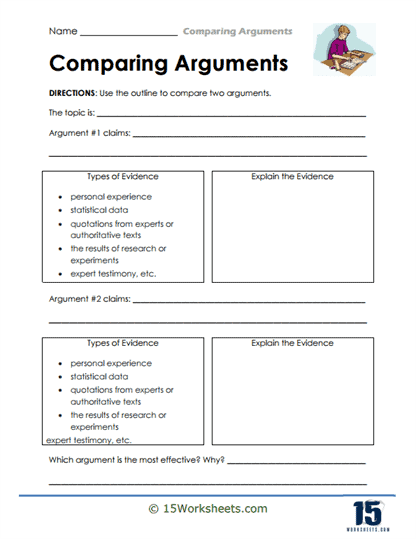 Argument Balance Worksheet