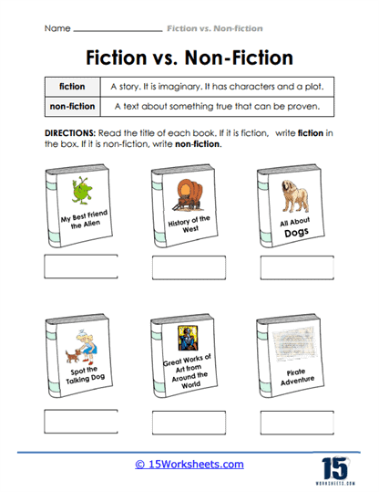 Fiction Vs Nonfiction Worksheets