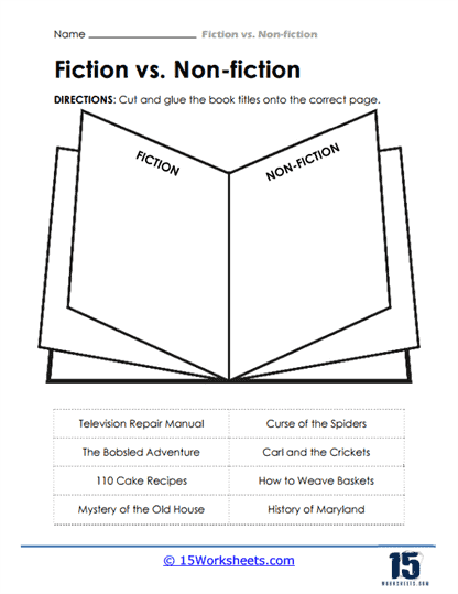 Bookshelf Sort Worksheet