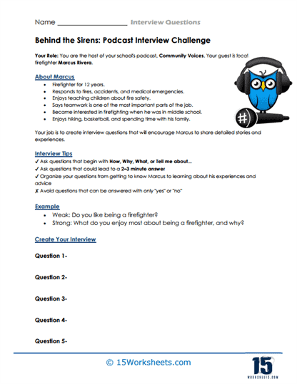 Behind the Sirens Worksheet