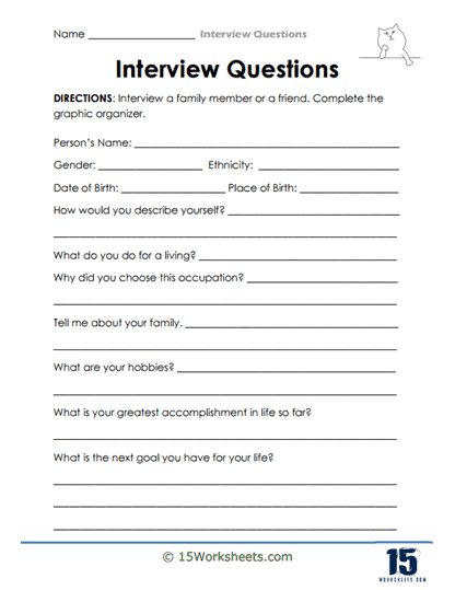 Personal Profile Interview Worksheet