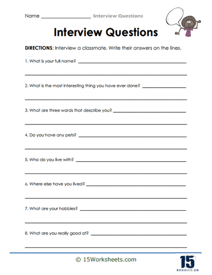 Classmate Interview Worksheet