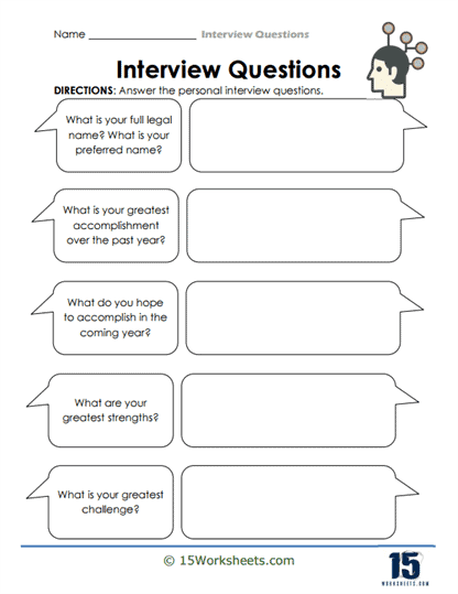 Personal Reflection Interview Worksheet