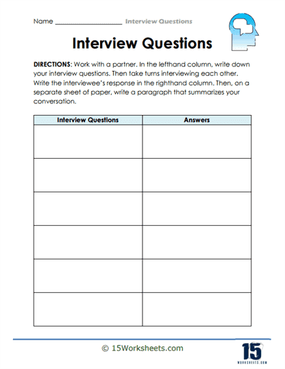 Interview Partner Exchange Worksheet