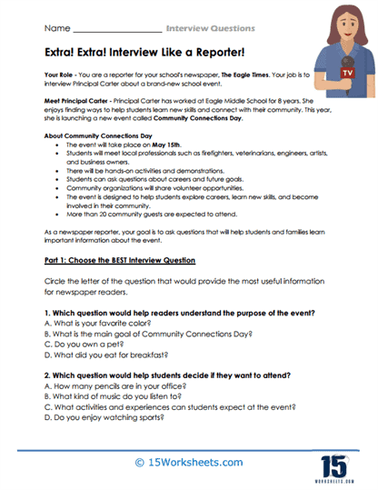 Creating Interview Questions Worksheets