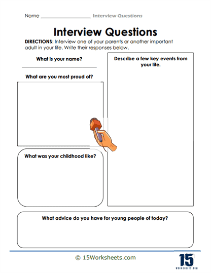 Interview an Important Adult Worksheet