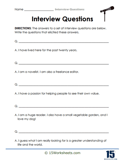 Reverse Interview Worksheet