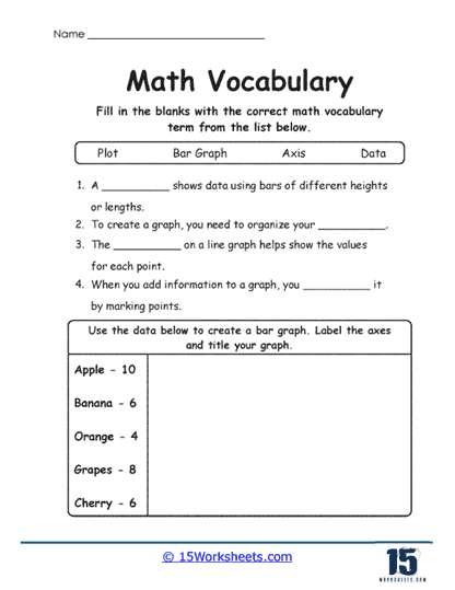 Graphing Vocabulary Worksheet