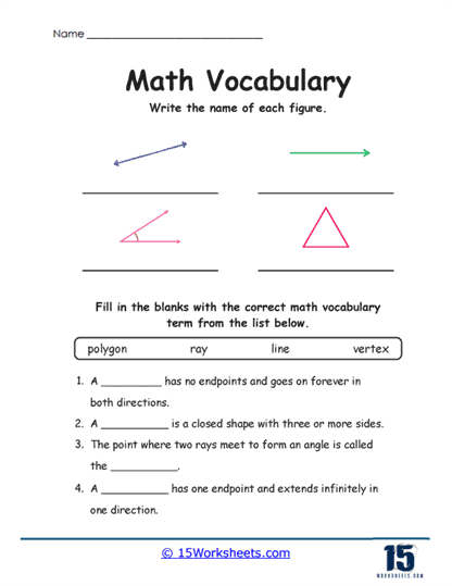 Geometry Word Practice Worksheet
