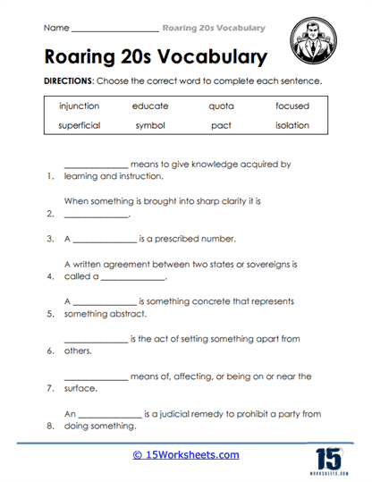 Academic Vocabulary in Context Worksheet