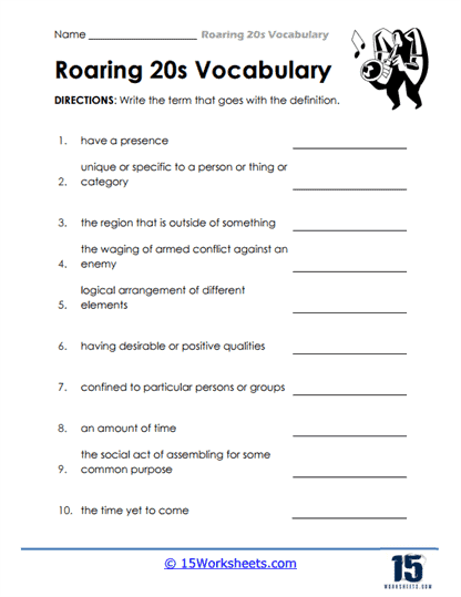 Historical Word Meanings Worksheet
