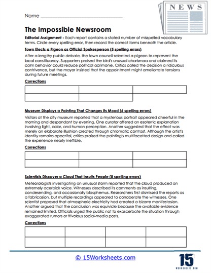 Newsroom Crisis Worksheet