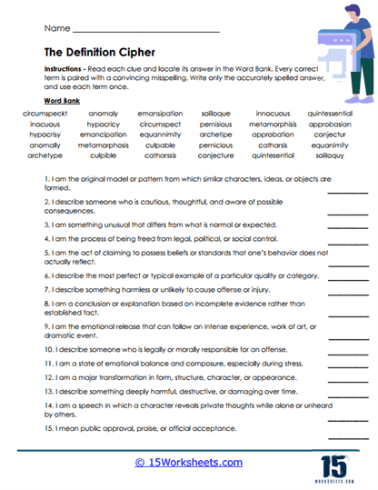 Meaning Cipher Worksheet