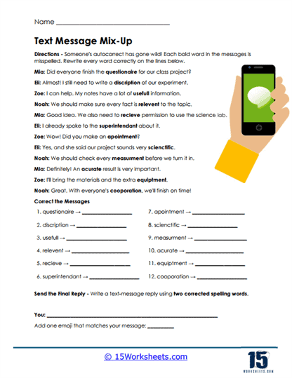 Message Repair Worksheet