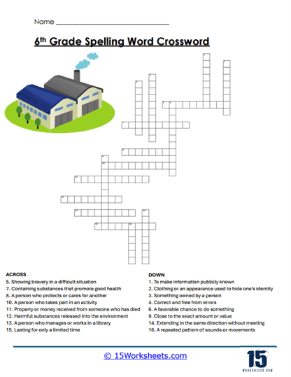 Crossword Clues Worksheet