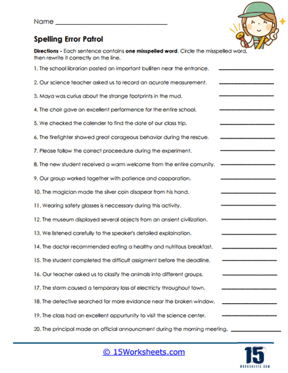 Error Patrol Worksheet