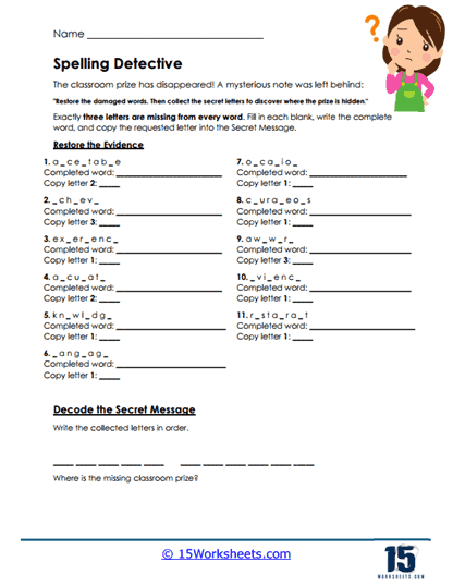 Letter Sleuth Worksheet