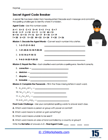 Code Mission Worksheet