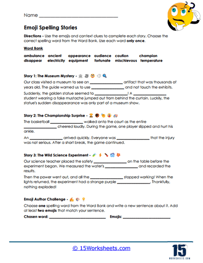 Emoji Tales Worksheet