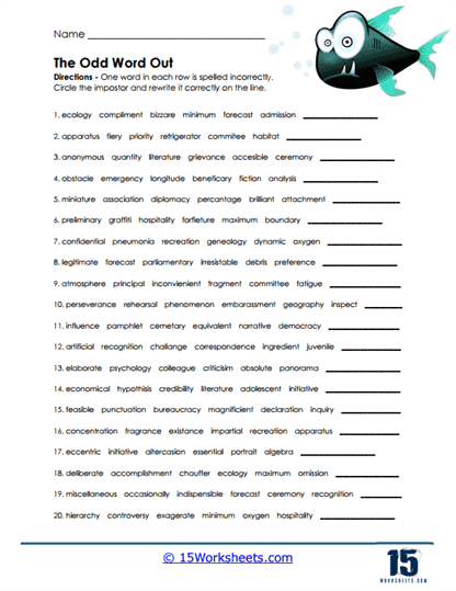 Impostor Search Worksheet
