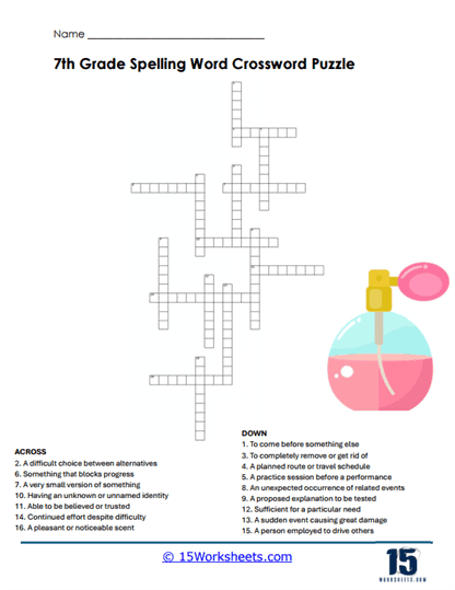 Definition Crossing Worksheet