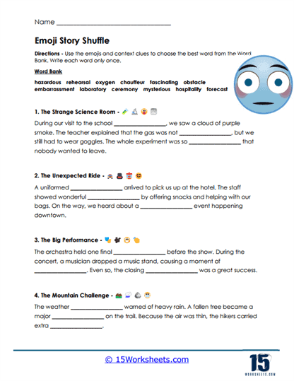 Emoji Shuffle Worksheet