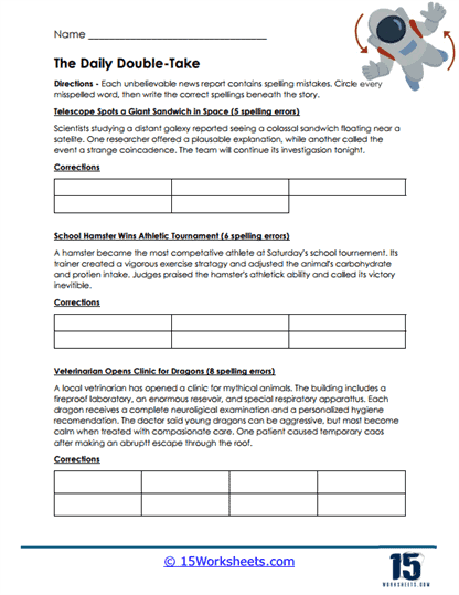 News Doubletake Worksheet