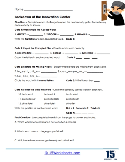 Innovation Lockdown Worksheet